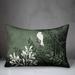 Red Barrel Studio® Deundrae Bird on Branch Outdoor Rectangular Pillow Cover & Insert /Polyfill blend in Green | 14 H x 20 W x 1.5 D in | Wayfair