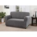 Kathy Ireland Home Day Break Box Cushion Loveseat Slipcover Polyester in Gray | 30 H x 68 W x 37 D in | Wayfair DAY-LOVE-CHL