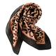 Large Square Black Brown Tan Beige Leopard Cheetah Animal Print Polyester Silk Scarf Women's Scarves Hijab Shawl Pashmina Headband Bandana 27" x 27" inches Square