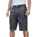 Men's Big & Tall 12" Side Elastic Cargo Short with Twill Belt by KingSize in Carbon (Size 3XL)