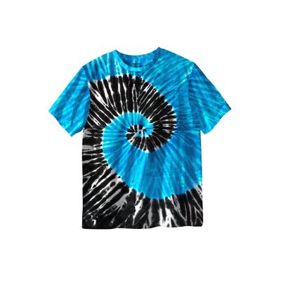 Men's Big & Tall Lightweight Tie-Dye Crewneck Tee by KingSize in Navy Tie Dye (Size 2XL)