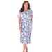 Plus Size Women's Long Print Sleepshirt by Dreams & Co. in White Paisley (Size 5X/6X) Nightgown