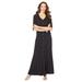Plus Size Women's Button Front Maxi Dress by Roaman's in Black (Size 22/24)