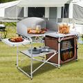 VEVOR Camping Kitchen Table Folding Portable Tent Aluminum in Brown/Gray | 43.9 H x 57.9 W x 16 D in | Wayfair YDCFLXZS000000001V0
