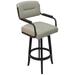 Latitude Run® Swivel Bar Stool Upholstered/Metal in Brown/Gray | 44 H x 22.5 W x 20.5 D in | Wayfair E673019E37B34593AE05F6C05372E9DF