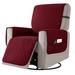 Red Barrel Studio® Reversible Comfort Box Cushion Recliner Slipcover, Microfiber in Red/Brown | 28 H x 27 W x 1 D in | Wayfair