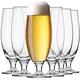 Krosno White Pint Craft Beer Glasses | Set of 6 | 500 ML | Elite Collection | Stemmed Beer Drinking Glasses, Tulip Schooner Glass, Cocktail Set | Home, Kitchen & Bar | Beer Glass with Stem