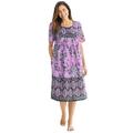 Plus Size Women's Mixed Print Short Lounger by Only Necessities in Light Orchid Floral (Size 4X)