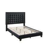 Darby Home Co Laurier Tufted Upholstered Low Profile Platform Bed Upholstered in Gray/Black | 57 H x 79 W x 88 D in | Wayfair