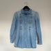 Zara Tops | Button Down Blue Embroidered Top | Color: Blue/Silver | Size: Xs