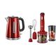 Russell Hobbs Wasserkocher, Luna rot, 1,7l, 2400W & Stabmixer 3-in-1 Desire (Zerkleinerer, Mixer- & Schneebesenaufsatz), BPA-freies & spülmaschinenfestes Zubehör, Pürierstab f. Smoothie