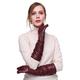 YISEVEN Women's Touchscreen Lambskin Leather Long Evening Opera Gloves Pleats Real Luxury Stylish Elegant Warm Lining for Winter Ladies Accessories Driving Xmas Gifts, Wine Red 7"/M