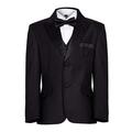 Waniwarehouse Boys Black Tuxedo, Boys Dinner Suit, Prom Suit, Boys Black Suits, 1 Years - 15 Years (6 Years)