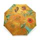 Umbrella Van Gogh Sunflowers Oil Painting Sun/Rain Female Umbrella Three Folding Full Automatic Windproof Men Umbrella for Painting Lover