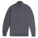 Paul James Knitwear Men’s Quarter Zip Collar Neck Cotton Jumper | Sweater Charcoal