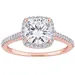 Stella Grace 14k Rose Gold 2 Carat T.W. Lab-Created Moissanite & 1/4 carat T.W Diamond Halo Engagement Ring, Women's, Size: 8.50, White