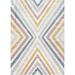 Gray/Green 32 x 0.39 in Area Rug - George Oliver Magallanes Contemporary Chevron Power Loom Beige/Pink/Blue/Gray Rug Metal | Wayfair