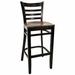 ERF, Inc. 29" Bar Stool Wood in Black/Brown | 44 H x 17 W x 17 D in | Wayfair ERP-B1100-BS-BLK-Veneer-W