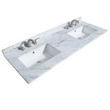 Wyndham Collection 60" Double Bathroom Vanity Top in w/ Sink Marble in White | 0.75 H x 60 W x 22 D in | Wayfair WCHVCA360DTOPUNSCW