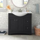 Lark Manor™ Antowan 37" Single Bathroom Vanity Set Wood/Marble in Brown | 36.38 H x 37 W x 18.78 D in | Wayfair D1DFBA3766F24062A0C00585B99544D4