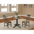 Canora Grey Shullsburg 3 - Piece Solid Wood Pedestal Dining Set Wood in Gray/White | 29.9" H x 30" L x 30" W | Wayfair