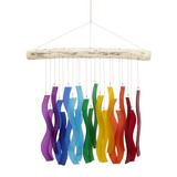 Cohasset Gifts & Garden Wave Tumbled Glass Wind Chime Glass | 16 H x 11 W x 1 D in | Wayfair 875-R