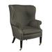 Wingback Chair - Lillian August Preston 34" Wide Linen Wingback Chair Polyester in Brown | 46 H x 34 W x 35 D in | Wayfair LA4046C_BALDWIN CHARCOAL