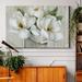 Lark Manor™ Shiplap Magnolias - Wrapped Canvas Painting Print Canvas, Steel in Gray/Green/White | 27 H x 18 W x 1 D in | Wayfair