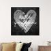 Latitude Run® Fashion & Glam Gorgeous Salute Granite Hearts - Textual Art Print on Canvas Canvas/Metal in Black/Gray | 40 H x 40 W x 2 D in | Wayfair