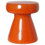 Dakota Fields Ceramic Garden Stool Ceramic in Orange/Red/Brown | 18 H x 16 W x 16 D in | Wayfair C752268F29A04BA3AA601F2367C0CAF2