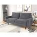 Wade Logan® Behler 70" Upholstered Velvet Sofa Wood/Manufactured Wood/Polyester in Gray | 34 H x 70 W x 32 D in | Wayfair