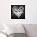 Latitude Run® Fashion & Glam Gorgeous Salute Granite Hearts - Textual Art Print on Canvas in Black/Gray | 12 H x 12 W x 1.5 D in | Wayfair