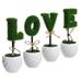 Red Barrel Studio® 4 - Piece Artificial Evergreen Topiary in Pot Set Ceramic/Plastic in White | 8 H x 2.75 W x 2.75 D in | Wayfair