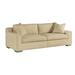 Lillian August Hinson 98" Square Arm Sofa w/ Reversible Cushions in Brown/Green/Indigo | 35 H x 98 W x 39 D in | Wayfair LA6258S_LEE CREAM