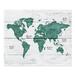 Breakwater Bay Polyester World Map Wood Planks Tapestry Polyester in Green/White | 60 H x 50 W in | Wayfair 2E9CEEC145DA4AD2AC908CF6550DE157