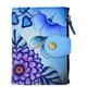 Anna by Anuschka Damen Geldbörse aus echtem Leder Handgemaltes Original-Kunstwerk, Summer Bloom Blue