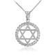 Sterling Silver 925 Jewish Star of David in Circle Rope Pendant Necklace (Available Chain Length 16"- 18"- 20"- 22")