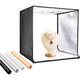 Protable Photo Studio 16''x16''x16'' Photography Studio Shooting Tent Light Box Kit with 4 Background, 40cm Foldable Studio Box 50W LED Light Cube 5400K