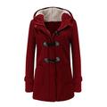 Aofanfs Hooded Winter Parka Plus Size Women Thick Coat Cotton Jacket Fashion Female Overcoat,Red,L