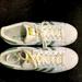 Adidas Shoes | Almost New Adidas Olive Green 3 Stripe Superstars | Color: White | Size: 8.5