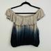 Free People Tops | Free People Cora Lee Off The Shoulder Ombr Top S | Color: Blue/Cream | Size: S