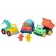 Wonder Wheels 3 Mini LKW, 3 Figuren Betonmischer, Kipplaster, Abschleppwagen – Kinder Spielzeug Outdoor Sandkasten Sandspielzeug – Fahrzeuge ab 1 Jahr