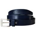 PASQUALE CUTARELLI Mens Plain Italian Bullhide Leather Belt with double Stitch Navy Blue Large 40 Inches