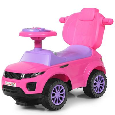 Costway 3 in 1 Ride on Push Car Toddler Stroller Sliding Car with Music-Pink