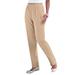 Plus Size Women's Straight-Leg Soft Knit Pant by Roaman's in New Khaki (Size 2X) Pull On Elastic Waist