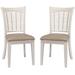 August Grove® Aganlane Slat Back Side Chair in White Wood/Upholstered/Fabric in Brown/White | 37.5 H x 21.5 W x 18.5 D in | Wayfair