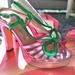 Gucci Shoes | Gucci Sandals Heels Nappa Silk Rosa Brand New | Color: Green/Pink | Size: 6