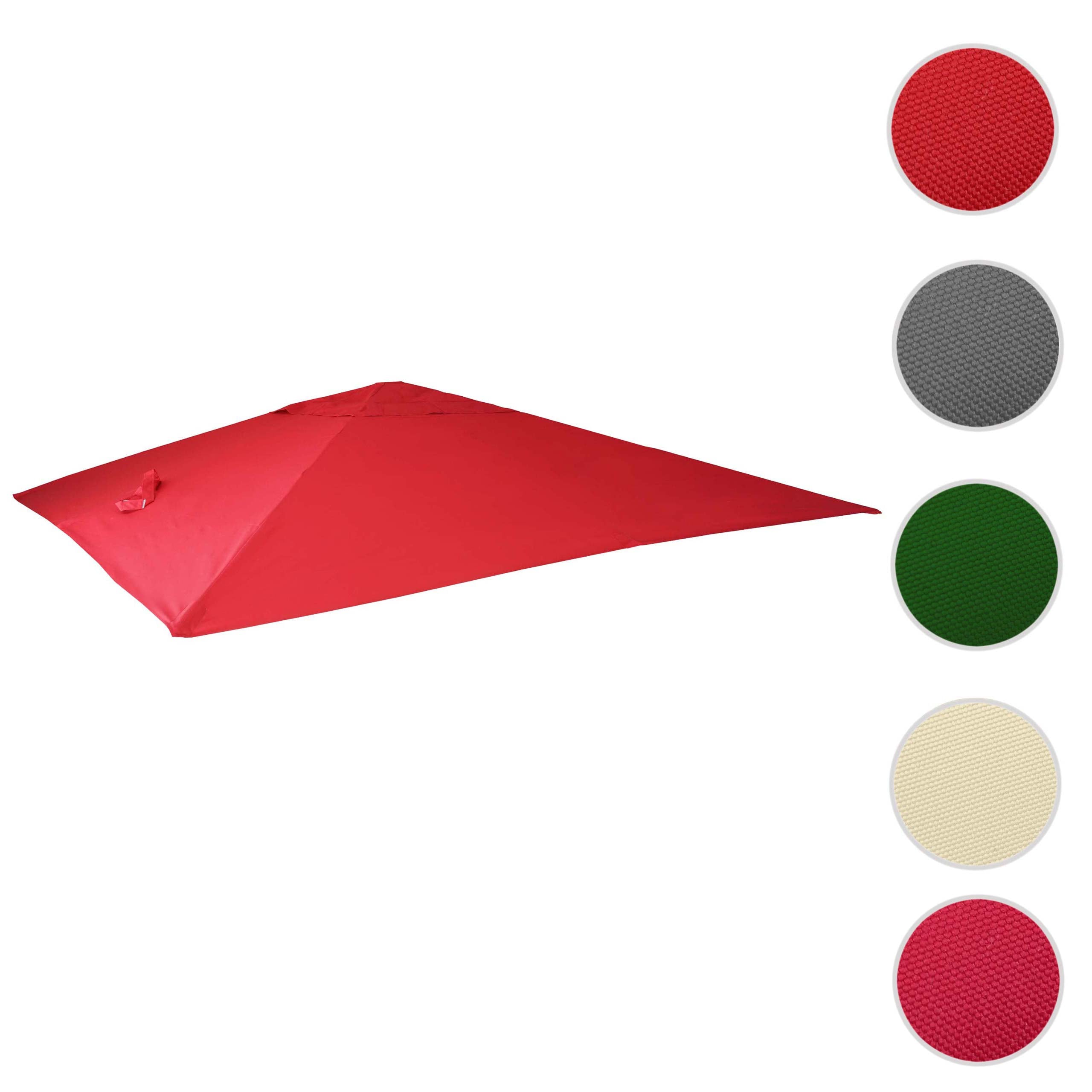 Ersatz-Bezug für Luxus-Ampelschirm HWC-A96, Sonnenschirmbezug Ersatzbezug, 3x3m (Ø4,24m) Polyester 2,7kg ~ anthrazit Image