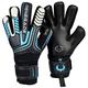 Renegade GK Vulcan Trident Goalie Gloves with Pro-Tek Fingersaves | 3.5+3mm Hyper Grip & 4mm Duratek | Black & Blue Goal Keeper Gloves (Size 10, Adult, Mens, Negative Cut, Level 3)