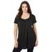 Plus Size Women's Pleatneck Ultimate Tunic by Roaman's in Black (Size 2X) Long Shirt